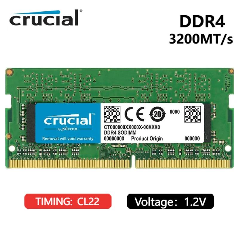 Crucial RAM ̱ ũ DDR4 3200 MHz (PC4-25600) CL22 SR X8 ۵ SODIMM 260  16GB 32GB Ʈ ޸